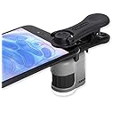 Carson MicroMini 20x LED Lighted Pocket Microscope with Built-in LED and UV Flashlight and Universal Smartphone Digiscoping Adapter Clip (MM-380)