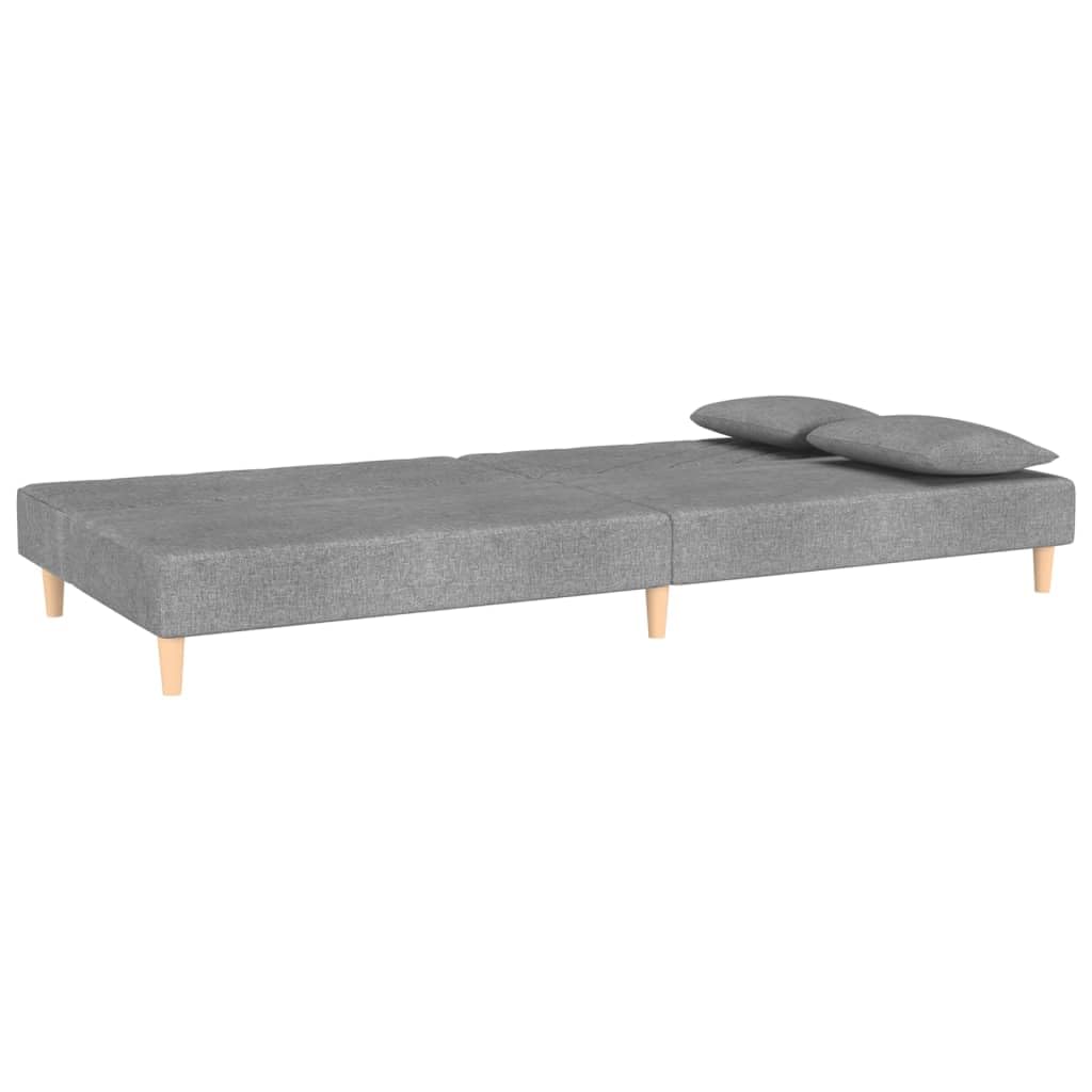 Divano Letto a 2 Posti con 2 Cuscini Grigio Chiaro in Tessuto,Divano da Soggiorno,Divano di Design Moderno,Divano Letto 2 Posti Economico-375887