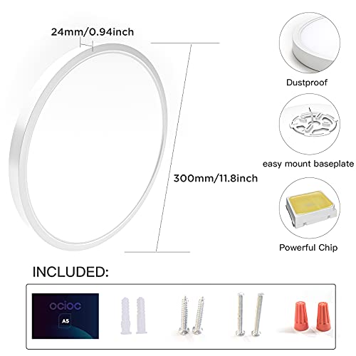 Ocioc 12Inch Led Flush Mount Ceiling Light Fixture thumb #2