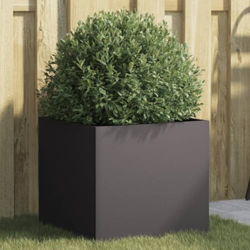 Somanki Jardinera de Acero Laminado en frío Negro 42x40x39 cm, Huerto Urbano Terraza, Jardineras Exterior, Jardineria Maceteros, Mesa De Cultivo, Huerto En Casa - 841547