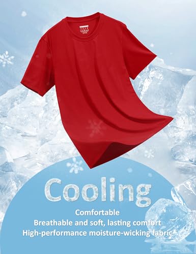 Image of MAGCOMSEN Mens T-Shirts Short Sleeve UPF 50+ Lightweight Moisture Wicking Basic Crewneck Casual Summer Cooling T Shirt
