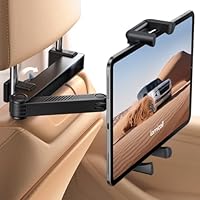Lamicall Tablet Halterung Auto Kopfstütze - [Doppelt Faltbares Design] Tablethalterungen Auto mit Abschließbarer Alu-Arm, Ausziehbare KFZ Tablet Autohalterung für iPad, 6,1-13 Zoll Geräte & Smartphone