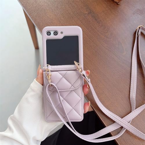 Étui portefeuille Galaxy Z Flip 5 ENILSA en cuir avec bandoulière Style 8