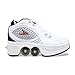 YZJYB Patines 2 En 1 Zapatos De Patines con Polea Extraíble para Caminar Automáticos Invisibles De Doble Fila Deformación De La Rueda Zapatillas Deportivas,37