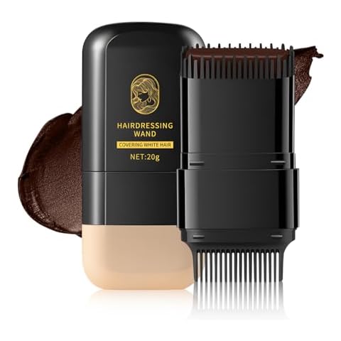 2 in 1 Hair Color Stick, Waterproof and Sweat-Proof Hair Dye Stick, Portable Color Touch-Up Hair Sticks With Comb, Cover Gray Hair Color Correction Sticks for Unisex (03# Chestnut Brown) Cover