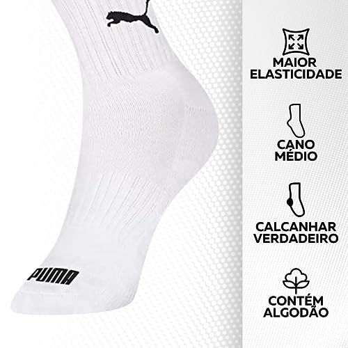 Kit 09 Pares Meia Puma Cano Médio Esportiva Everyday Algodão Adulto Unissex | KIT - B | 34-39