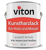 VITON Kunstharzlack in Grün- 3,5 Kg Alkydharzlack für Holz und Metall - 3in1 inkl. Grundierung - Dauerhafter Schutz & Widerstandsfähig - KE 31 - RAL 6005 Moosgrün