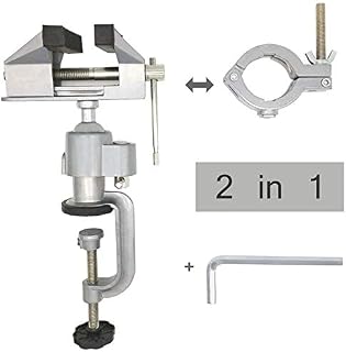 JUGREAT 2in1 Table Vise Bench Vice 360 Degree Aluminum Alloy Swivel Rotating Clamp