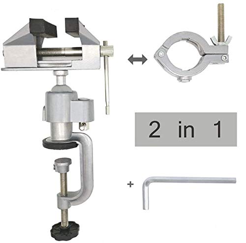 JUGREAT 2in1 Table Vise Bench Vice 360 Degree Aluminum Alloy Swivel Rotating Clamp