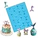 Sakolla 16 Cavity Mermaid Tail Silicone Mold for Fondant, Cake Decoration, Chocolate, Soap, Candy, Jello, Cupcake Topper, Gumpaste, Clay, Ice, etc.