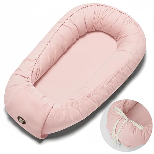 Image of Baby Lounger, Adjustable Baby Lounger for Newborn 0-24 Months, Breathable & Soft Infant Lounger,Tummy Time Lounger for Home and Travel,Baby Girls & Boys Babies Stuff, Mother's Day Gift for Her, Pink