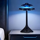 ZQYCBY Magnetic Levitation Bluetooth Speaker, UFO Levitating Speaker with Smart Touch, Floating 360° Spin, Switchable Gradient LED Light, for Home Decor, (Black)