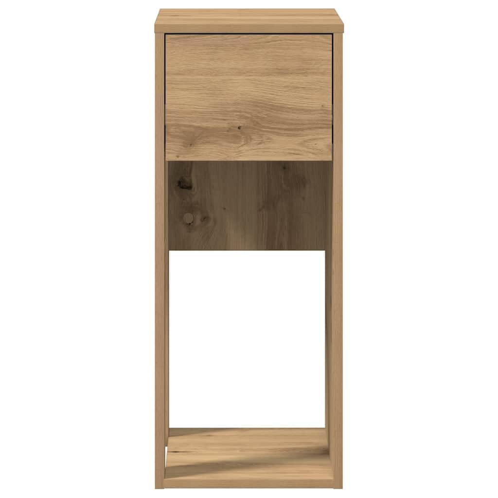 Mobile per computer con cassetto in rovere Artisan, 30 x 44 x 74 cm, spazio per PC e accessori, ufficio, postazione di lavoro, casa, studio