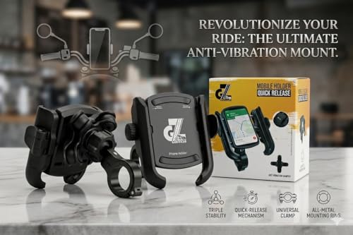 Image of Anti-Vibration Damper with Quick Release 360 Rotation, Waterproof for Bike /Motorcycle /Scooter Mobile Phone Holder, Stand, Mount Ideal for Maps and GPS Navigation