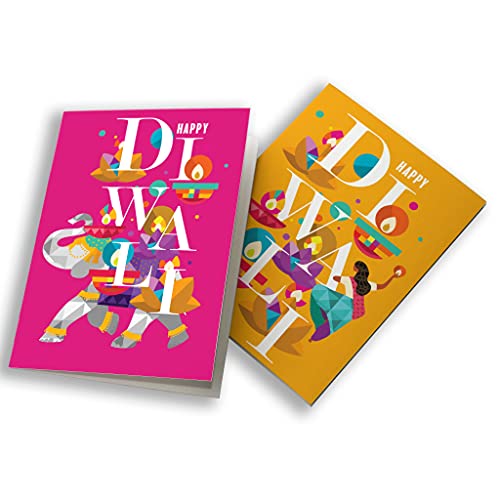 Hindu Greeting Cards - 24 Cards w/White Envelopes - Personalized Stationery Printed in the USA by RitzyRose (Diwali)