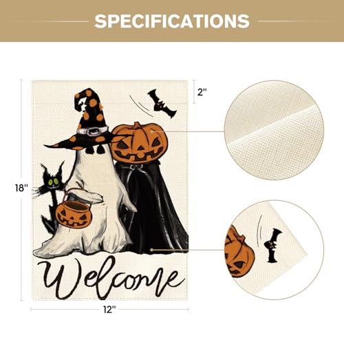 Drapeau de jardin Halloween double face avec motif Jack O Lantern - 6