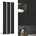 INNO STICKERS 3-Pack Wood Slat Wall Panel for Interior Wall Decor Noise Cancelling 94.5" x 11.4" Acoustic Decorative 3D Sound Absorbing Wall Paneling, Black Oak, Covers 22.4 Sq. Ft