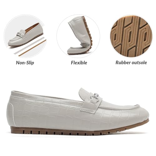 Image of BGSTGUDS Women's Wide Loafers Shoes Cute Dressy Shoes Ladies Comfort Slip Ons Work Shoes