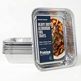 Sterling - Bandejas para asar papel de aluminio XL de 40 cm, sartenes desechables extra profundas para pavo y asados de Navidad, paquete de 6