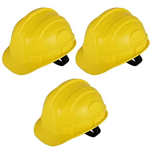 Image of Industrial Safety Helmet with Hard Hat and Ratchet for Outdoor Construction & Industrial Work - Yellow