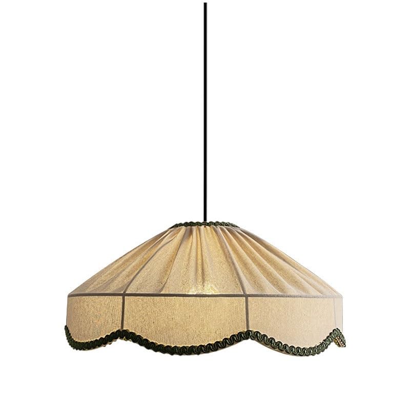 Lustre en tissu beige E27 plafonnier salon salle à manger lampe suspendue vintage chambre