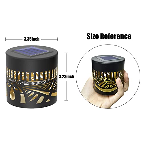 gardencave 2 Pack Solar Fence Lights Solar Outdoor Wall Lights Metal Solar Powered Deck Lights Lotus Theme Waterproof Fence Solar Light for Garden Post Patio Backyard Yard Decor (Lotus, 2 Pack)