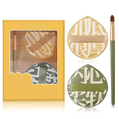 Spugnette Trucco Make Up,Spugnetta Fondotinta,2 Pezzi Spugna Grande Per Trucco Con Pennello Correttore,Utilizzabile Asciutta E Bagnata,Applicazione Rapida Del Trucco In 3 Secondi