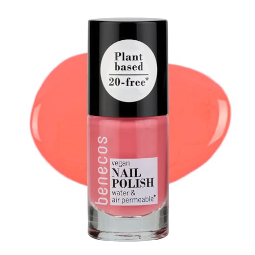 Benecos 20-Free Vegan Nail Polish peach sorbet - pflanzenbasierter Nagellack - schnelltrocknend & langanhaltend - wasserdurchlässig - angereichert mit Biotin - 5ml