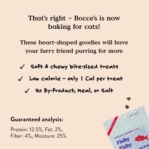 Bocce's Bakery Fishy Fishy Treats For Cats, Wheat-Free Everyday Cat Treats, Made With Limited-Ingredients, Baked In The Usa, All-Natural Soft & Chewy Bites, Fish & Carrot Recipe, 2 Oz #TOP1