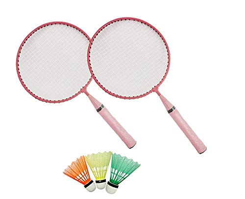 Image of Esha MOREMON Aluminium Badminton Racket Set with Shuttlecocks and Backpack for Kids (AZ64, Multicolour) - 2 Pcs Set