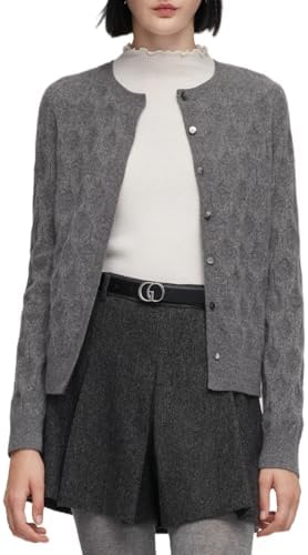 GOELIA Pure Cashmere Wool Cardigans Womens Sweaters Trendy Long S...