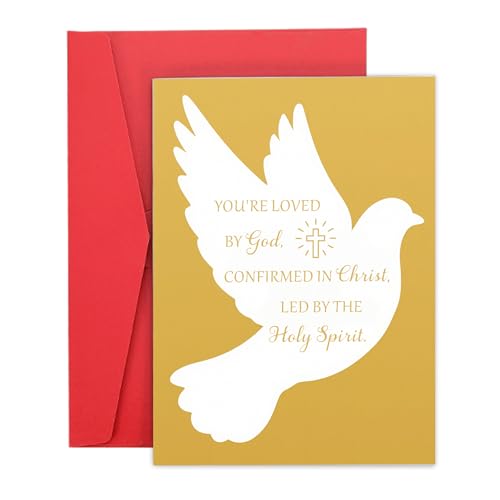 Confirmation Card for Teen Girls Boys, Religious Mothers Day Cards, Confirmation Sponsor Gift, First Communion Card, Confirmations Pigeon Cards for Grandchild, Christen Religious Gift for Godson