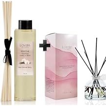 Soothe Tahitian Vanilla Bean Reed Diffuser Refill, 4 oz, Bundle with Soothe Tahitian Vanilla Bean Reed Diffuser Set - Made with Essential Oils in The USA