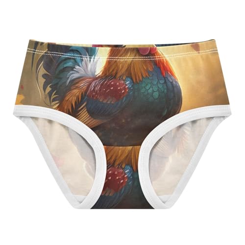 Rooster Colorful Autumn Cute Panties Girl Toddler Underwear Floral Cotton Colorful Briefs Kids Undies 2t
