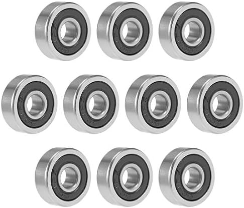 sourcing map 604-2RS Deep Groove Ball Bearing 4x12x4mm Double Sealed Chrome Steel Bearings 10-Pack