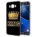 Produktbild Yoedge Samsung Galaxy J5 2016 Hülle, [Ultra Dünn] Schutzhülle Silikon Schwarz mit Muster Krone Motiv Design Weich TPU Handyhülle Bumper Case Backcover für Samsung Galaxy J5 2016 (King, Schwarz-Gold)