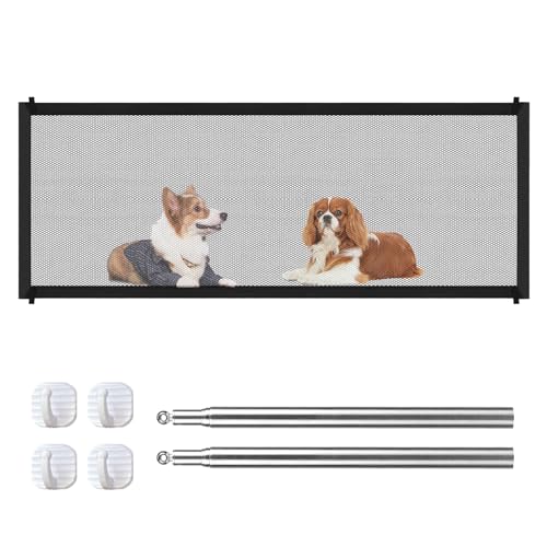 GUOYOU Treppenschutzgitter Hund, Absperrgitter Hund, Treppenschutzgitter Ohne Bohren, Hundebarrieren, 180x72 cm, Hundegitter, Hundeschutzgitter, Katzengitter Tür, für Haustiere, Hunde, Katzen