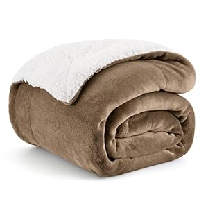Bedsure Sherpa Fleece Throw Blanket Twin Size for Couch – Thick and Warm Blanket for Winter, Soft Fuzzy Plush Twin Blanket for All Seasons, Camel, 60×80 Inches