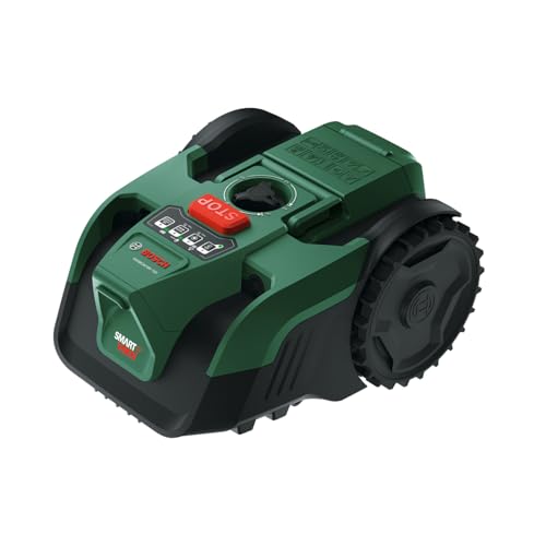 Bosch Tondeuse Robot sans-Fil VISIMOW18V-100 (pour pelouses Jusqu’à 100 m², Largeur de Coupe: 16 cm, Hauteur de Coupe: 20-60 mm, sans Batterie)
