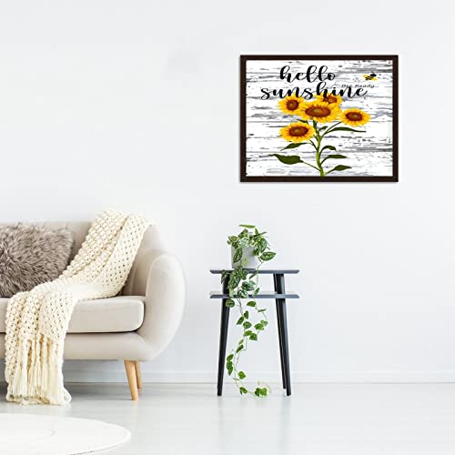Panneau en bois Hello Sunshine 40x50 cm pour decoration murale - 3