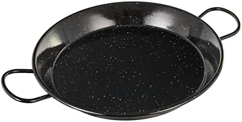 Vaello La Valenciana Enamelled Steel Induction Paella Pan, 30 cm, Black