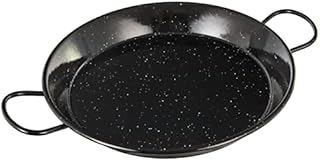 Vaello La Valenciana Enamelled Steel Induction Paella Pan, 30 cm, Black