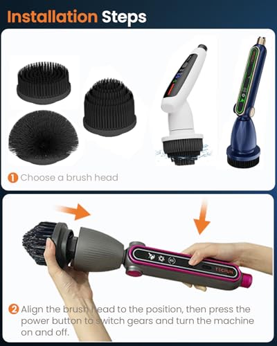 Image of Electric Spin Scrubber Replacement Brush Heads for Cordless Spin Scrubber, 3pcs Extra Brush Accessories Suitable for TECFUN S1 Pro & L1 Power Scrubber, Cleaning Brush for Tub,Tile,Floor-Black