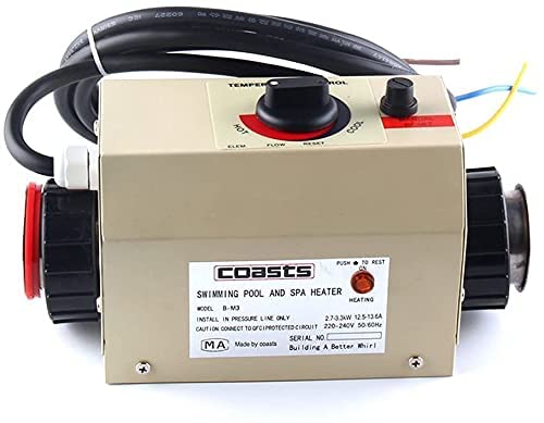 cjc 220V Electric Swimming Pool Heater 3KW/5KW/11KW/15KW SPA Bathe Bath Hot Tub Thermostat (3KW, 220V)