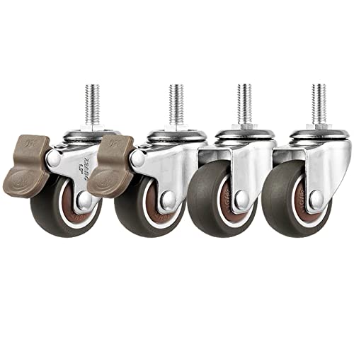 Roulettes pivotantes 1.5 pouces tige filetée M8 charge 75kg