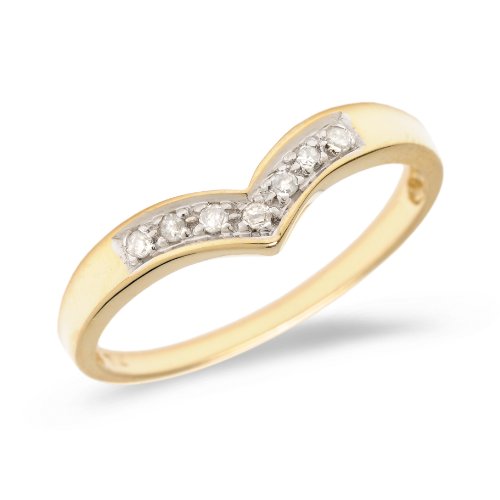 LXR 14 K żółte złoto diament pierścionek Chevron