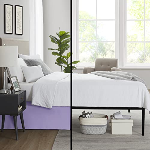 Image of Nestl Lavender Full XL Bed Skirt - Full XL Size Bed Skirt 14 Inch Drop - Brushed Microfiber Bed Skirts - Hotel Quality Pleated Bed Skirt - Shrinkage & Fade Resistant