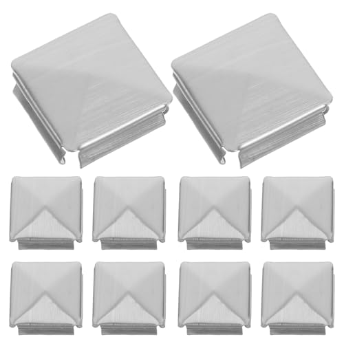 ERINGOGO 10stücke Edelstahl Quadratrohr Endkappe Rohrendkappe Vierkantrohrstopfen Kappenverschraubung Endschutz Nahtlose Kappe Für Rohrschutz