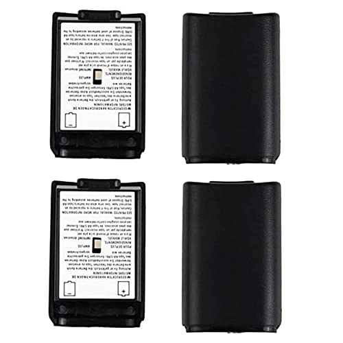2Pcs Battery Covers Shell Case for Xbox 360 Wireless Controller, Battery Pack Cover Shell Case Kit for Xbox 360 Wireless Controller (Black)