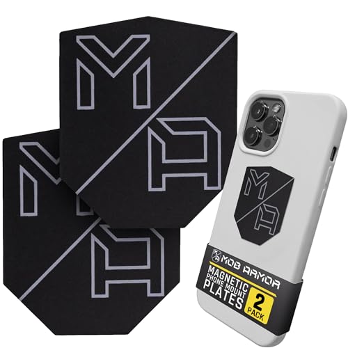Mob Armor MobNetic Plates (2 Pack) - Compatible with Mob Magnetic Phone Mount for Car - Universal Smartphone Mounting Plates - Best Vehicle Accessory for Cellphone - Black